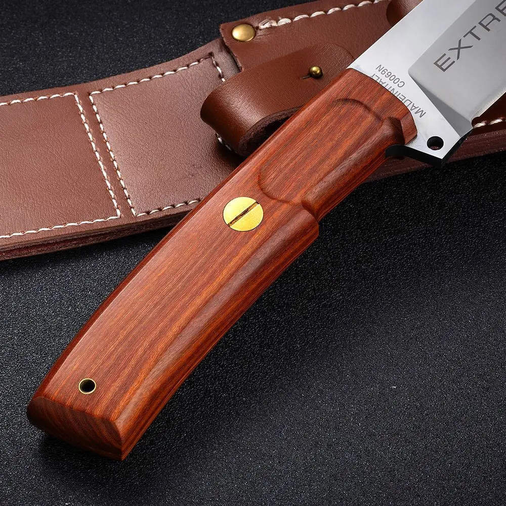 High-end outdoor high hardness straight knife, fruit knife, camping chopping wood knife, multi-purpose sharp knife, hunting knif