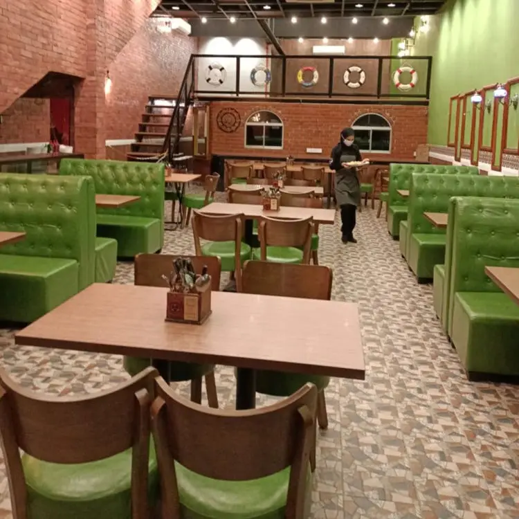 Commercial Dining Furniture Leather Single Restaurant Cafe American Design Booth Sofa view 3