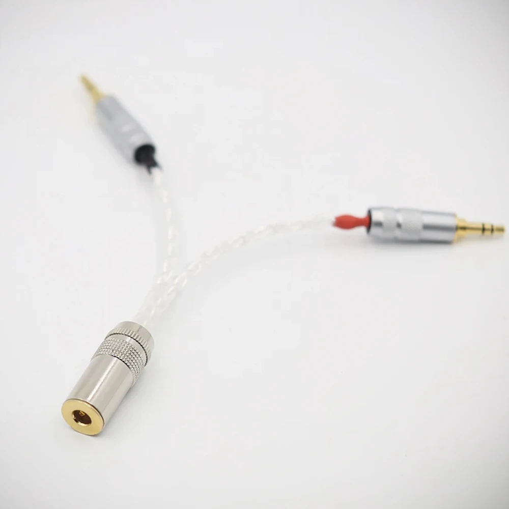 HIFI Silver plated Copper Cable with 4.4mm Balanced Female to 2x3.5mm Male Connector Audio Adapter Cable for chord mojo Player