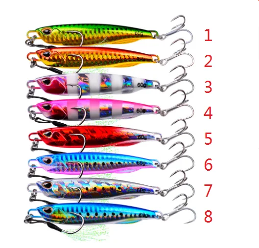 

10g-60g Luminous Hard Slow Jig Lure Lead Fishing Bait Metal for River and Lake Position