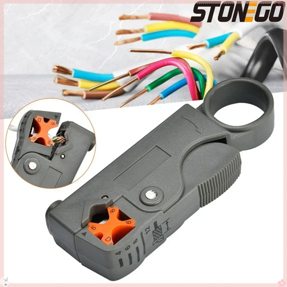 

STONEGO 1PC Double Blades Wire Stripper Cable Cutter Automatic Stripping Hand Pliers Tool