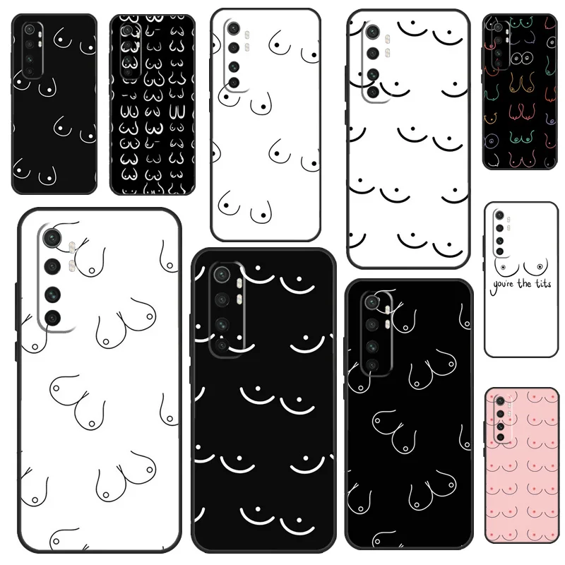 Funda de teléfono con tetas para mujer, para POCO F3 M3 X3 Pro, para Xiaomi Mi 11 Note 10 Lite Mi 11T 10T Pro