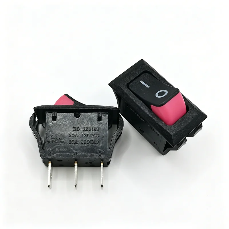 Two-color button 16A 250V ship-shaped switch lever switch 3-pin 2-position HB series silver contacts