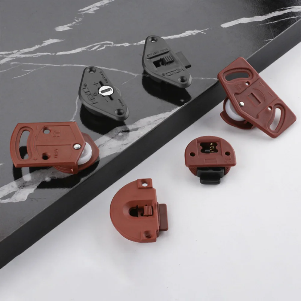 بكرات باب منزلق هادئة قابلة للتعديل، مجموعة من 4 عجلات من النايلون والحديد للخزانة والخزانة وأجهزة استخدام الأثاث #1