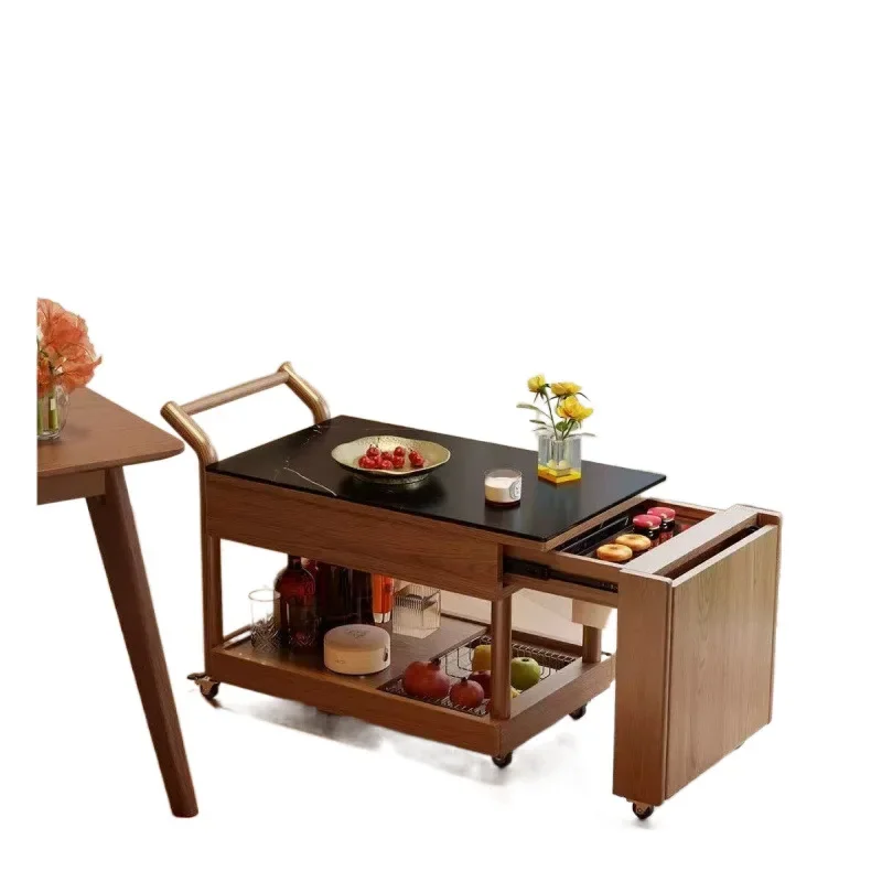 Fireplace brewed tea Solid wood balcony coffee table Living room tea table Multifunctional household Chinese small apartment