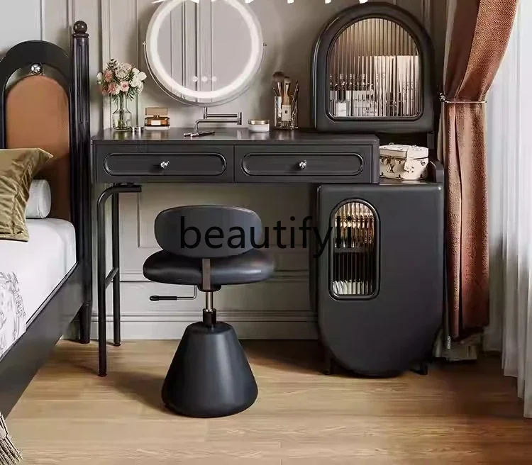 

A16 French retro solid wood dresser storage cabinet integrated large capacity bedroom antique style