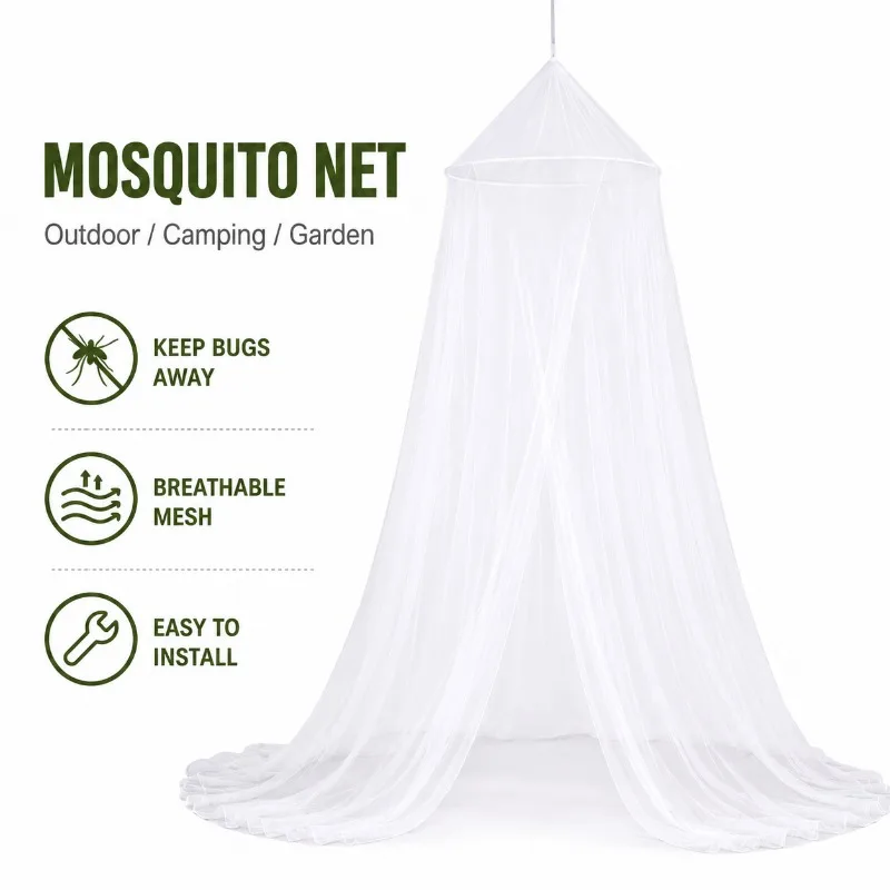 Summer Hung Dome Mosquito Net for Dome Polyester Mesh Fabric Canopy Bed Curtains Repellent Protection Bedroom Home Decoration