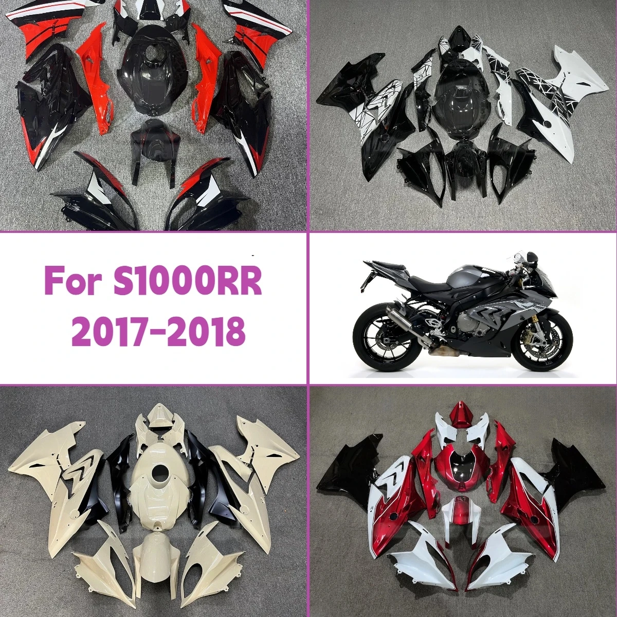 

Fairings Fit 2017 2018 S1000RR ABS Injection Molded Painted Fairing Set Full Fit for 17 18 BMW S 1000RR