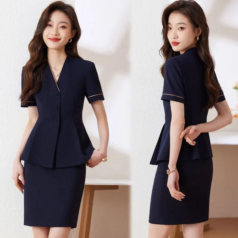 Business Suit Women's Beauty Salon Front Stage Work Wear Clothes High Sense Temperament Commute Fashion Small Suit Jacket