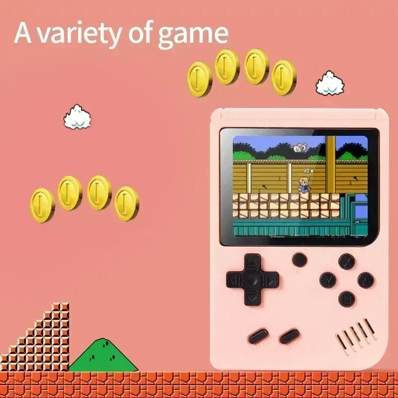 Retro Mini Handheld Game Console 8 Bit 3.0 Inch LCD Screen Kids Game Built‑in 500 Retro Games Gaming Toy Birthday Gift for Kids