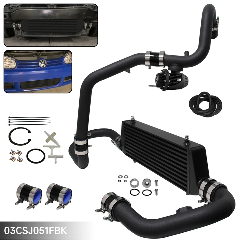 Front Mount Intercooler Kit Piping Kit + Turbo Blow Off Valve 25PSI Fits for VW Golf GTI Jetta GL GLS GLI 1.8T MKIV 98-05