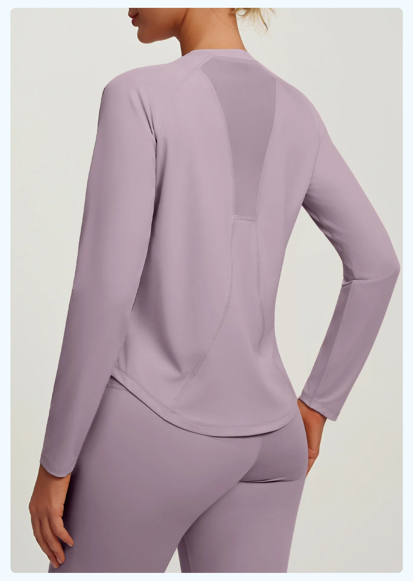 2026 Frühling Sommer Neue Damen Yoga-Top Locker Sitzendes Atmungsaktives Sport-Langarmshirt Einfarbiges Basic-Oberteil Reitbekleidung – Detail 21