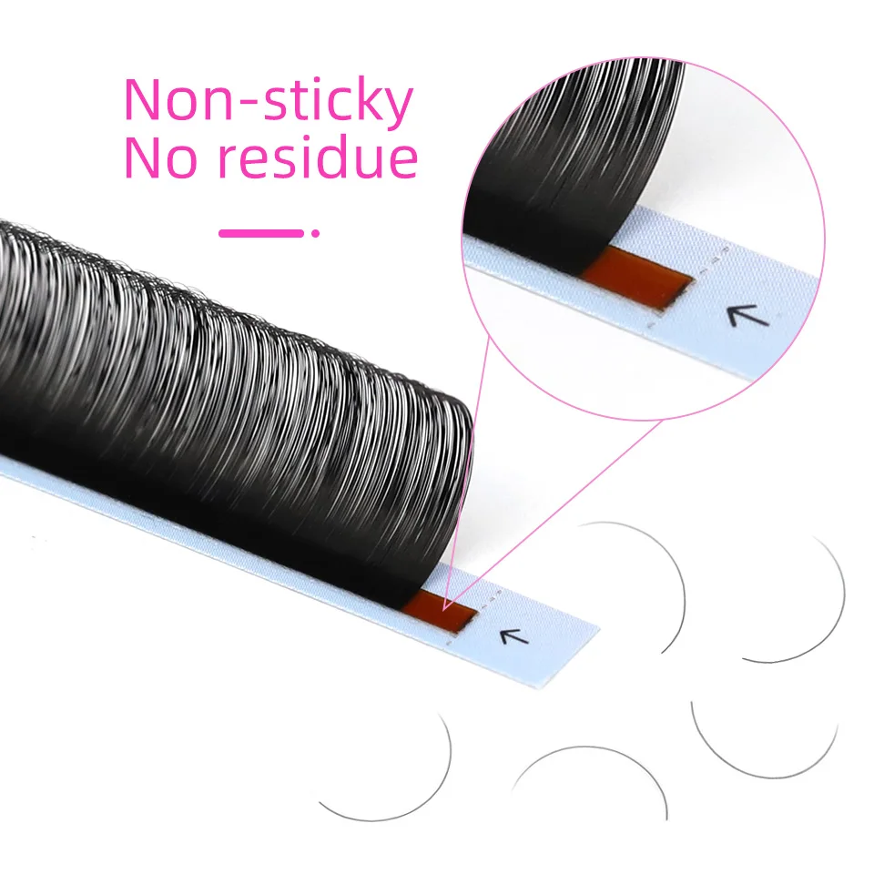 RUJADE 5-25mm Long Lash Matte Black Cashmere Eyelash Extensions Volume Tray Individual Eyelashes 0.03 0.05 0.07 0.10 Faux Cilios