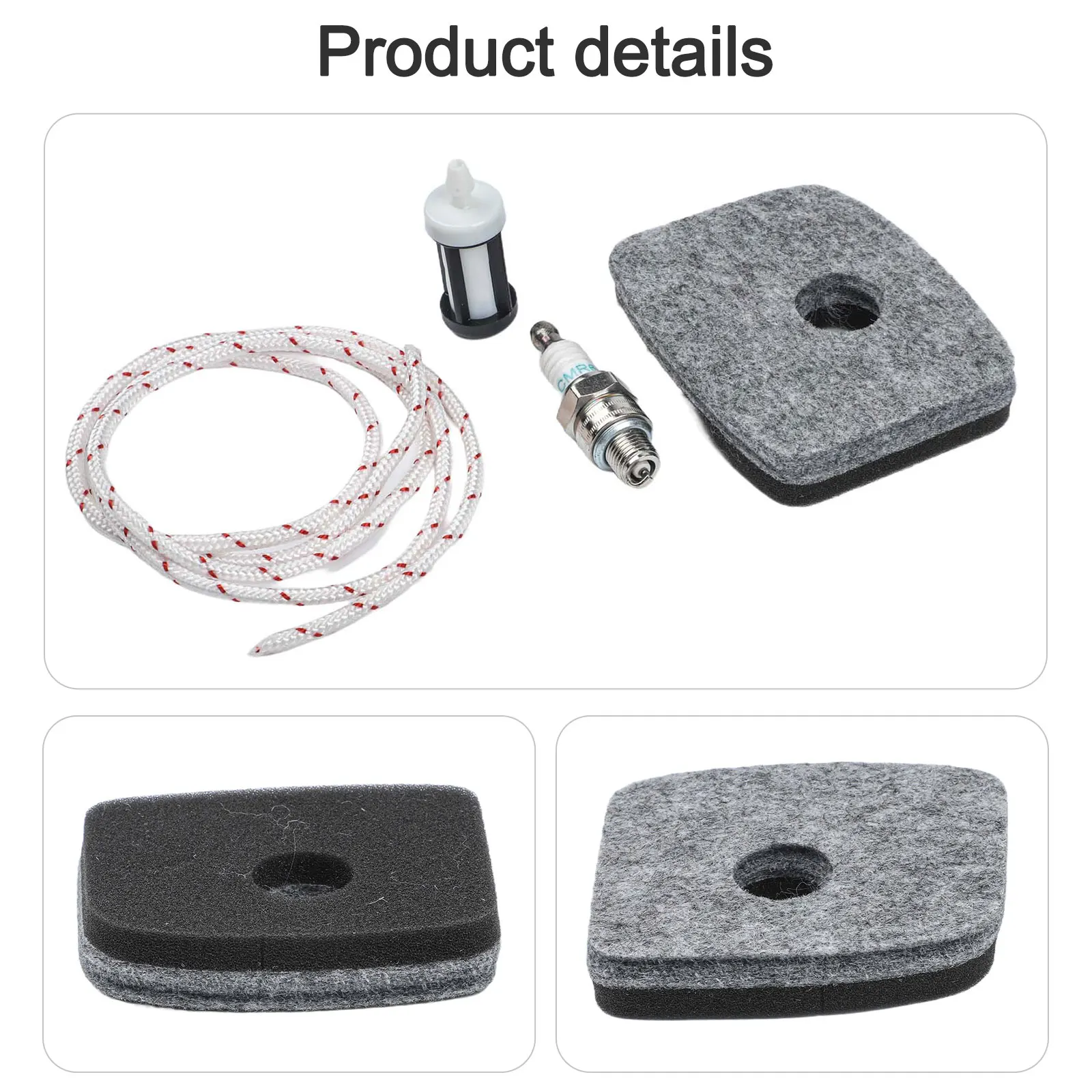 Quality for service Kit BG56 BG86C SH56C SH86 SH86C Leaf Blower Air Filter With 1 X 100cm X 3mm Pull Cord for service Kit