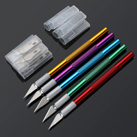 Non-Slip Metal Scalpel Knife Tools Kit Cutter Engraving Craft knives + 5pcs Blades Mobile Phone PCB DIY Repair Hand Tools