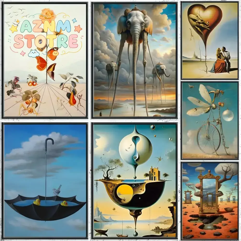Salvador Dali Surrealism Abstract Painting Calligraphy HD Canvas Poster Crease Free Waterproof All Space Wall Decor