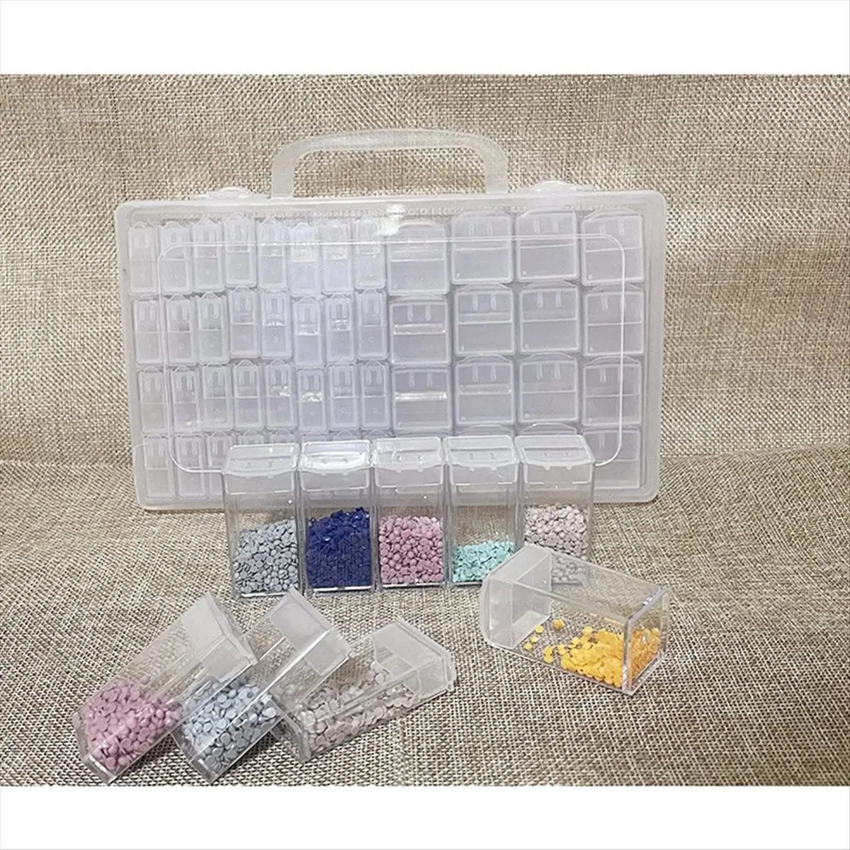 ABFS 48 Slots Seed Storage Organizer in 2 Sizes with Label Stickers, Portable Seed Container Box