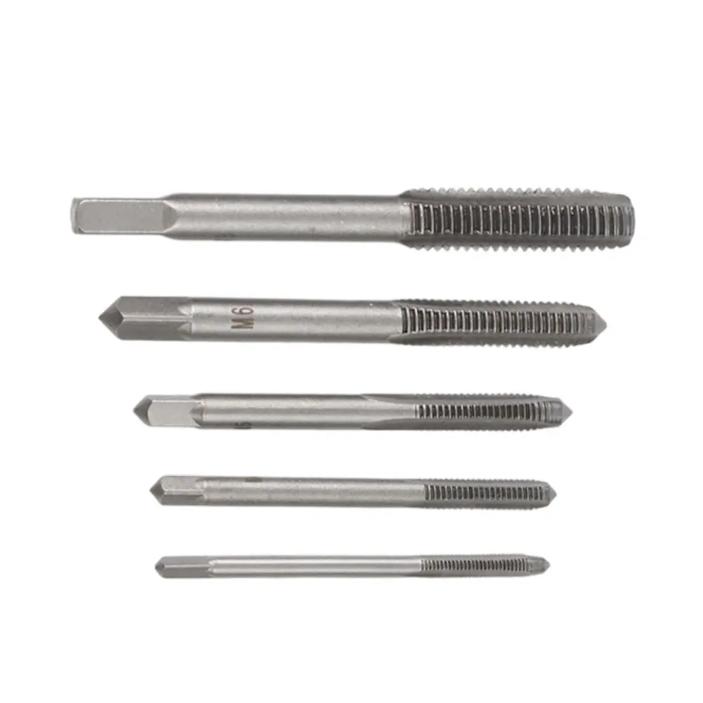 Metric Thread Tap Drill Bits Set 5Pcs to M8 Straight Fluted HSS Taps for Threading in Auto Repair and Mechanical Applications