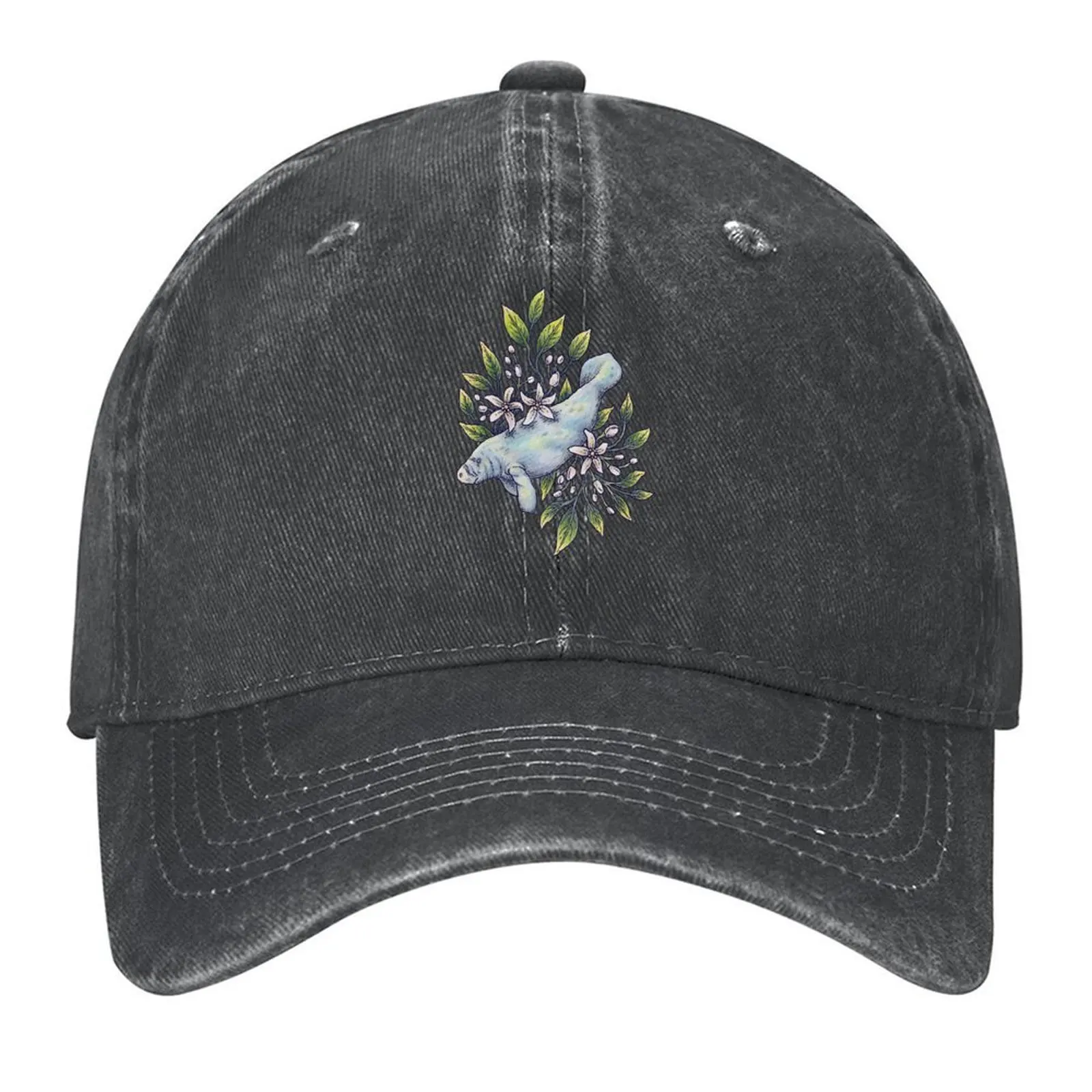 

Orange Blossom Manatee Ocean Tropical Art Baseball Cap Golf Wear Visor Mountaineering sun caps Designer Man Women's