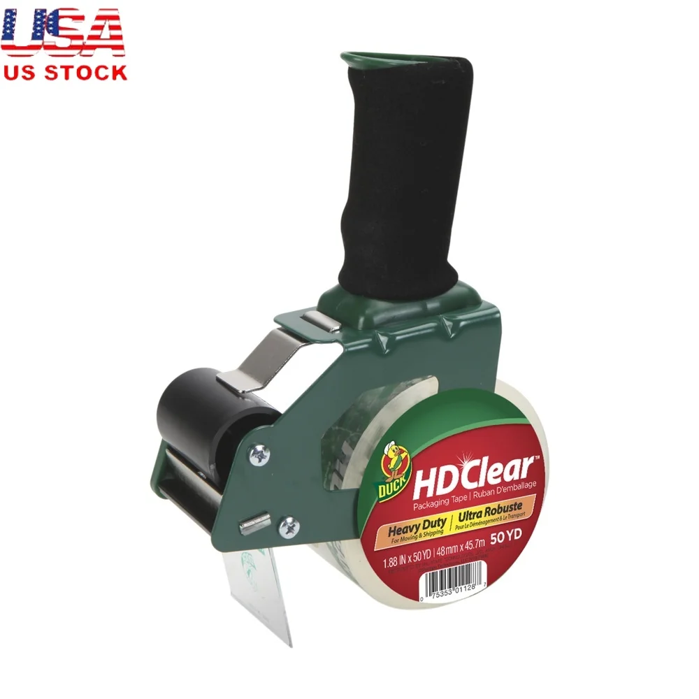 

Диспенсер для ленты с ручкой из пены с прочной прозрачной упаковочной лентой. Подвижные транспортировочные коробки. Устойчивый к разрыву клей. Длительная фиксация.