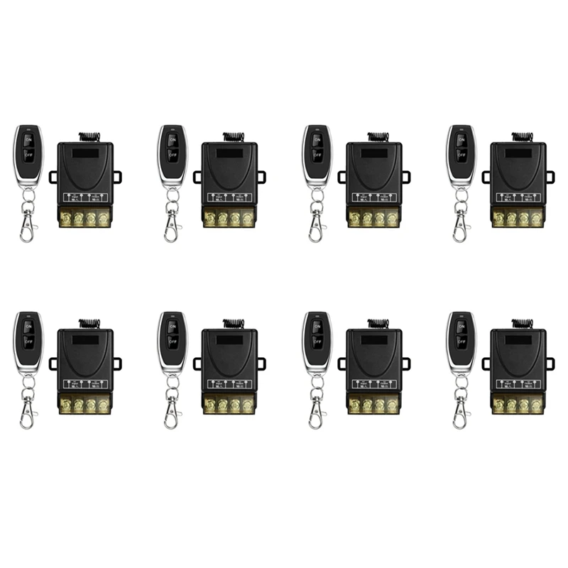 

8X 433Mhz 220V Water Pump Remote Control Switch 1Ch 30A Receiver Module ON/OFF Wireless RF Transmitter For Light LED