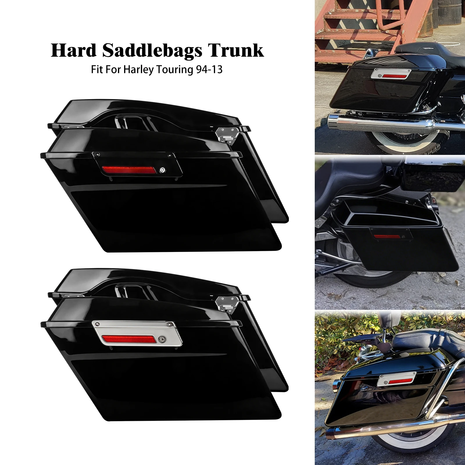 Motorcycle Hard Side Luggage Bags With Locking Lids For Harley Touring Road Street Electra Glide Road King 1994-2013 Saddlebags