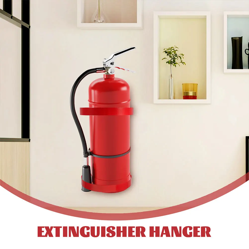 2Pcs Wall-mounted Fire Extinguisher Bracket Iron Hanger Stand Mounting Kit for Car 5kg Capacity Space-saving Design