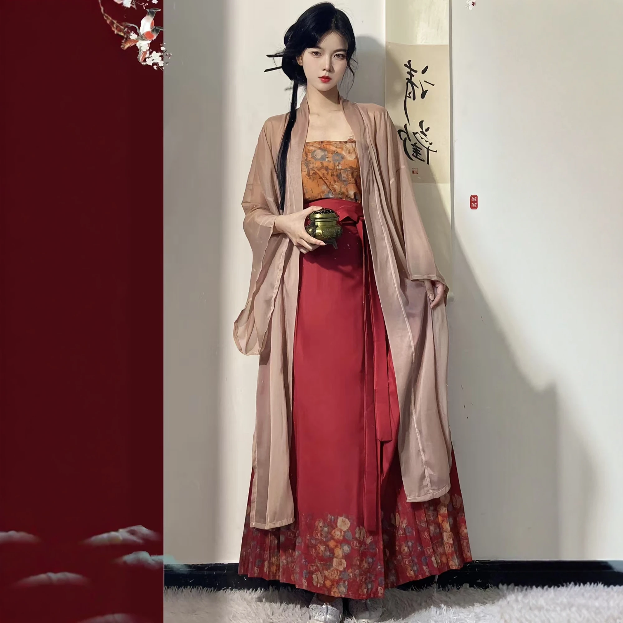

3 Piece Set Song Dynasty Hanfu Robe Dress Chinese Women Traditional Elegant Princess Dress Vintage Oriental