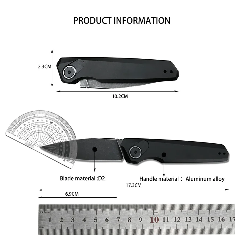 High quality KS7551 hunting aluminum handle camping survival D2 blade EDC folding knife self-defense rescue fishing