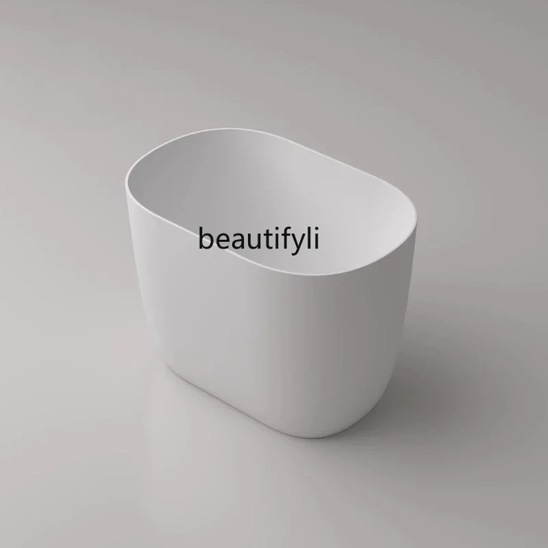 X فقاعة عميقة من الحجر الصناعي البوليمر، حوض استحمام بيضاوي للجلوس المنزلي