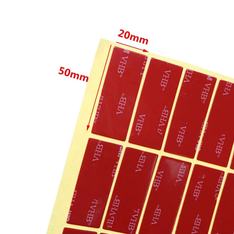 24pcs Gray Tape Rubber Foam Double-sided Tape 50*20mm Strong Sticking Surface Red Gray Bottom Office Stationery Tape