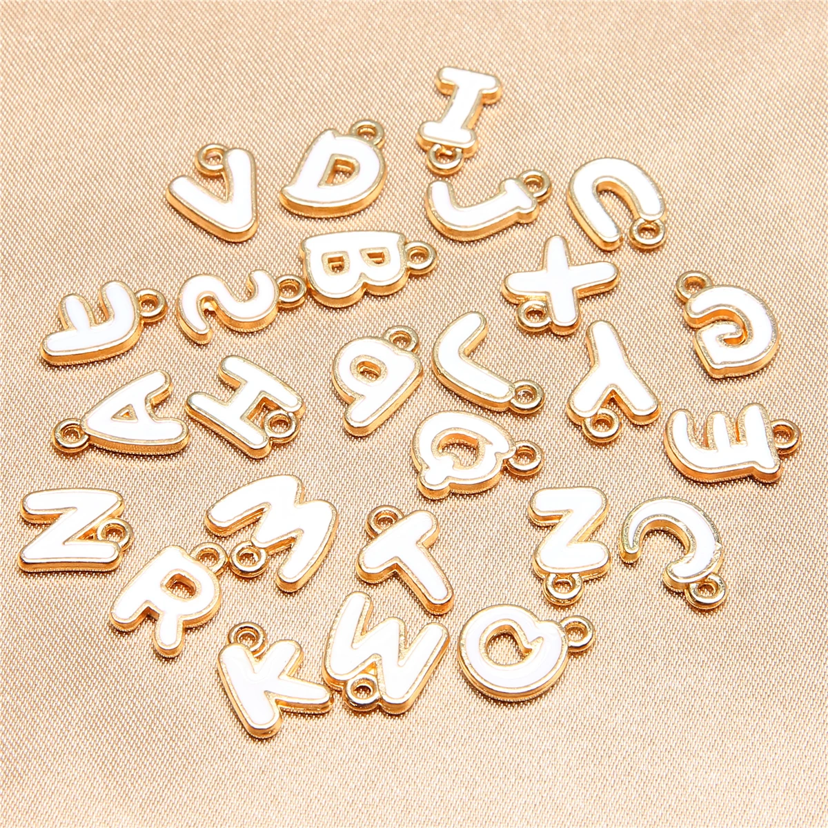 26pcs/1set Letter shape double-sided oil dripping 26 letters DIY multi-color set pendant necklace jewelry accessories