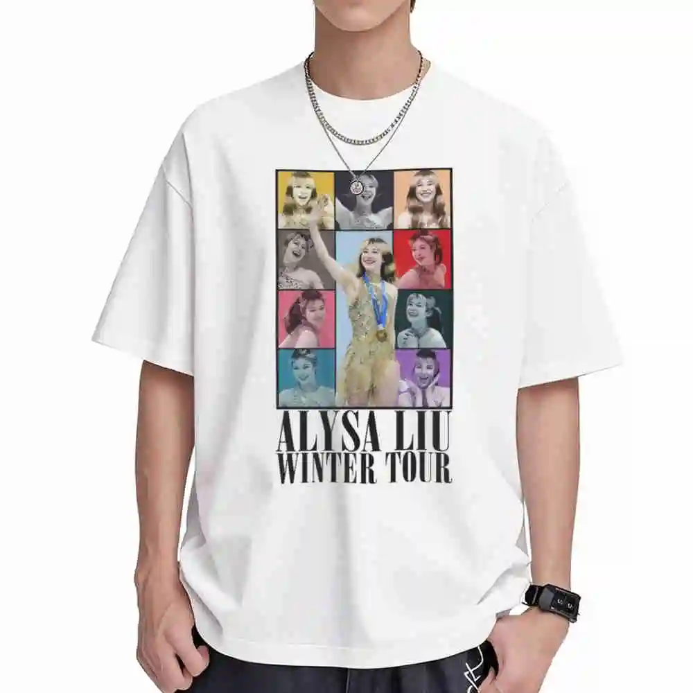 Alysa Liu Retro Figure Skating Ice Skater Short Sleeve Tee 100% Cotton T-Shirt