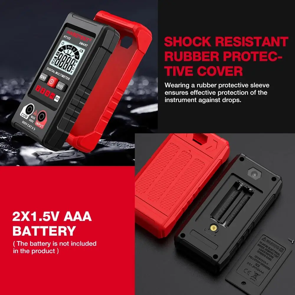 HABOTEST HT123 Smart Digital Multimeter AC/DC Spannung Widerstand Kontinuität Messung Tester NCV Multimeter mit Hintergrundbeleuchtung – Detail 10