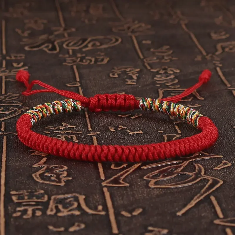 Tybetańska buddyjska bransoletka na szczęście Unisex Braid Red Thread Rope Regulowane bransoletki z węzłem King Kong dla kobiet i mężczyzn Biżuteria Bangles