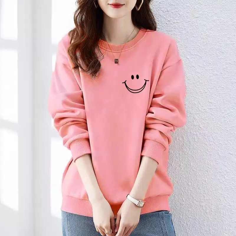 Office Lady Spring Autumn Round Neck Women\'s Clothing Pullover Lantern Long Sleeve Geometric Printing Casual Fashion Tops