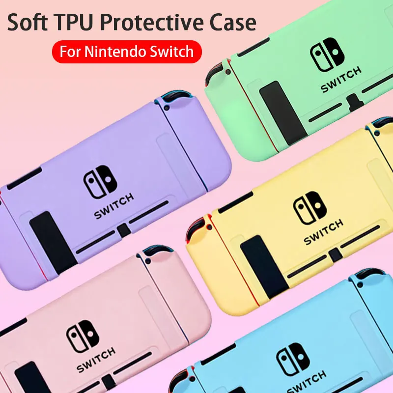 Candy Pink Colorful Case For Nintendo Switch Game Console NS Joy Con Controller Shell Soft Silicone Protective Cover Accessories
