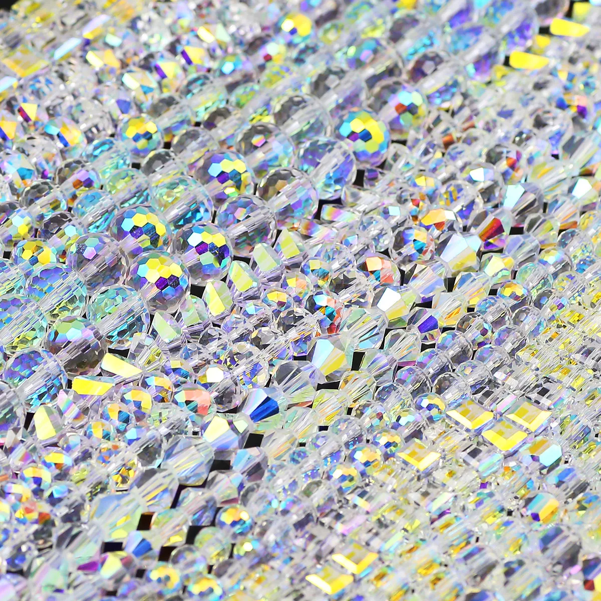 3-10mm Shiny AB Color Transparent Crystal Glass Beads Square Round Triangle Loose Beads For Jewelry Making DIY Necklace Bracelet