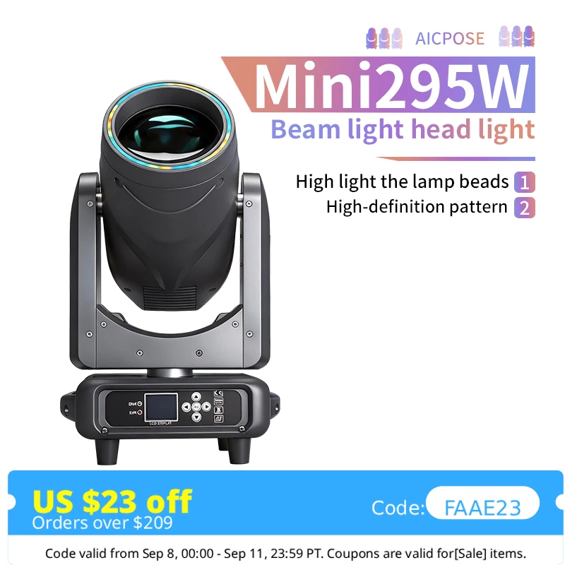 295w & LED Strip Stage Sharp Beam moving head light DMX512 Stage Show DJ disco night bar club wedding party effect light show