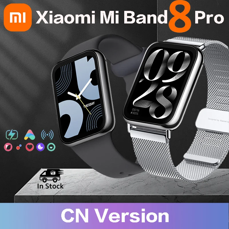 

Смарт-браслет Xiaomi Mi Band 8 Pro, GPS, AMOLED экран 1,74 дюйма, датчики кислорода в крови, фитнес-трекер, водонепроницаемый смарт-браслет 8 Pro