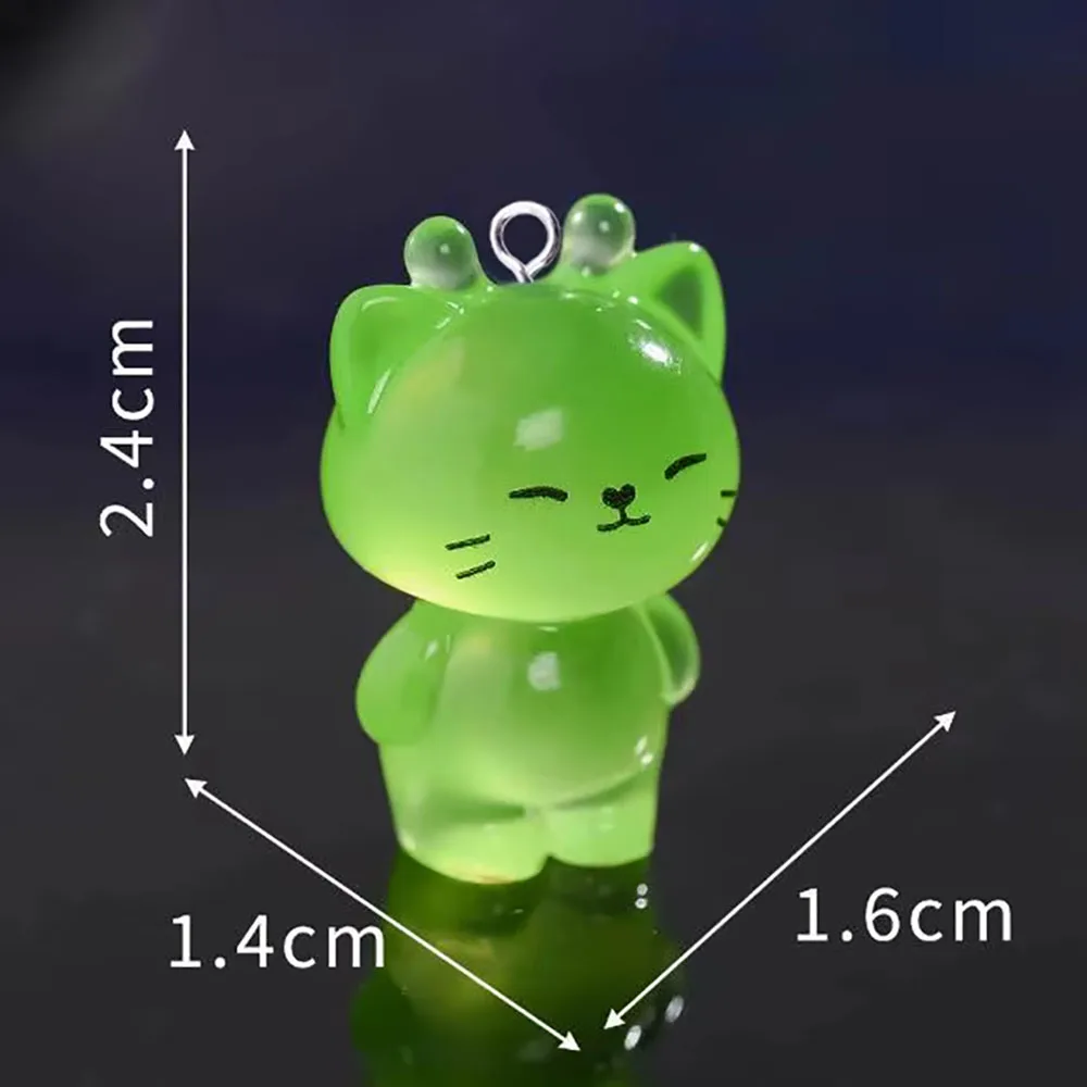 

4Pc Vintage Glowing Alien Cats and Ducks Cute Resin Accessories Suitable for Bag Making Looking for New Animal Pieces DIY Earrin