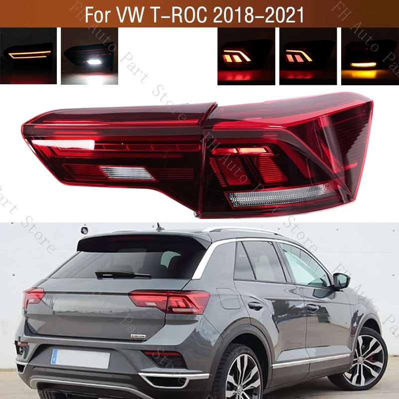 

Car Rear Bumper Brake Stop Reverse Turn Signal Lamp For Volkswagen VW T-ROC TROC 2018 2019 2020 2021 Taillamp TailLight