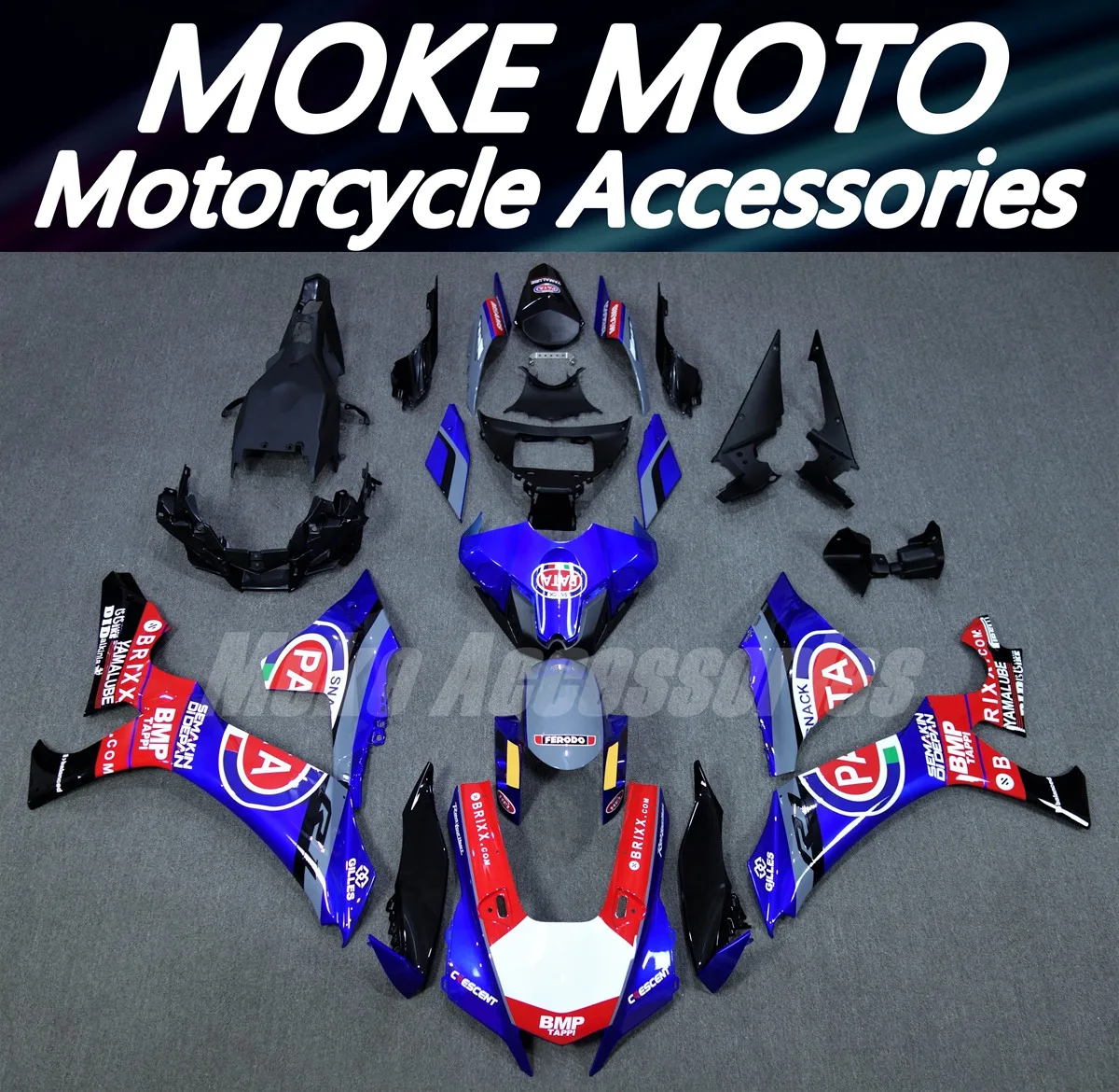 

Комплект обтекателей для мотоцикла Moke moto, подходит для Yzf R1M R1 2020 2021 2022 2023 2024, комплект кузовных работ, инъекция ABS, синий, красный, PATA, серый