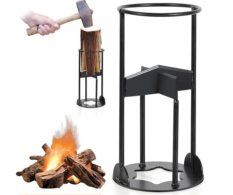 Manual Firewood Log Splitter Hammer Axe Kindling Splitter Multi-use Wood Splitting Tool Outdoor Camping Backyard Garden
