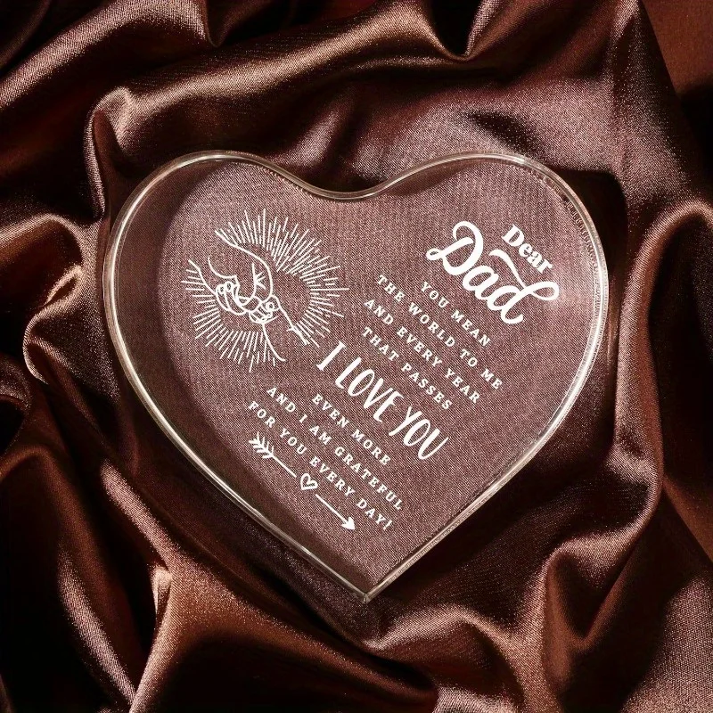 Engraved Dad Heart - Sentimental Paperweight Gift for All Occasions