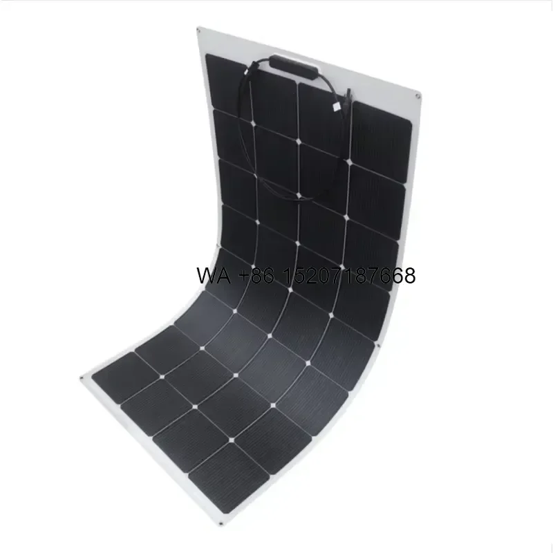 Wmwmnu 150W Monocrystalline Solar Panel ETFE Bendable PV Module High Efficiency Flexible Solar Cells for RV Boat Home Camping