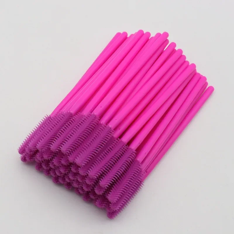 50pcs Silicone Eyelash Brush Mascara Wands Applicator Eyebrow Comb Rod Spoolies Brushes Lash Extension Supplies Makeup Tools