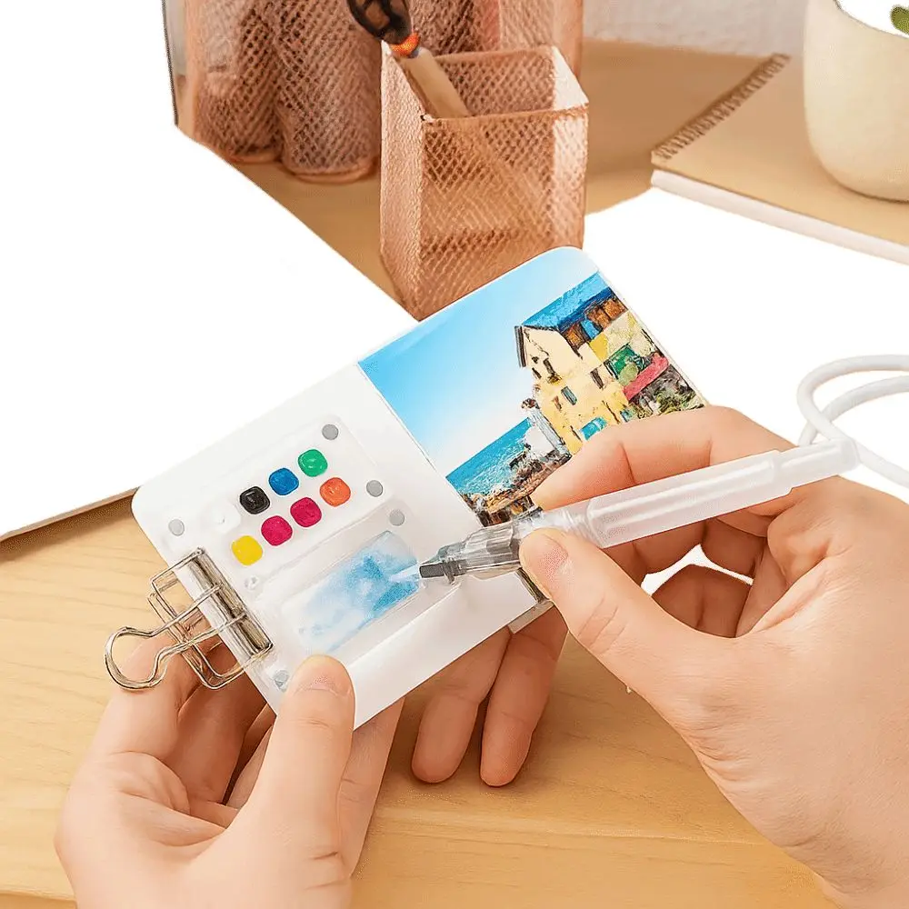

Palettes Portable Travel Painting Set Mini Size 8 Grid Mini Watercolor Palette Portable Design Waterproof Mini Paint Tray