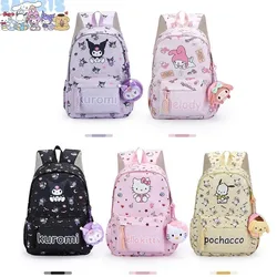 Zaino Hello Kitty Sanrio, zaino carino Kuromi Cinnamoroll, borsa per zaino anime dei cartoni animati, astuccio per penne da viaggio casual per ragazza