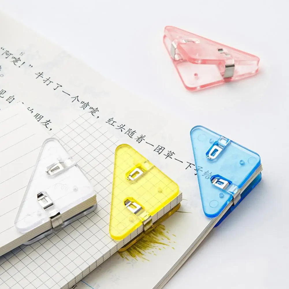 Children Book Corner Clips Book Corner Protectors Set of 5 Transparent Triangle Corner Clips for Preventing Book Curling